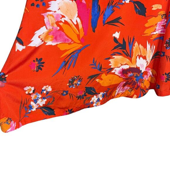 Maeve Anthropologie Red Floral Beaded Neckline Shift Dress Size XS - Picture 6 of 9